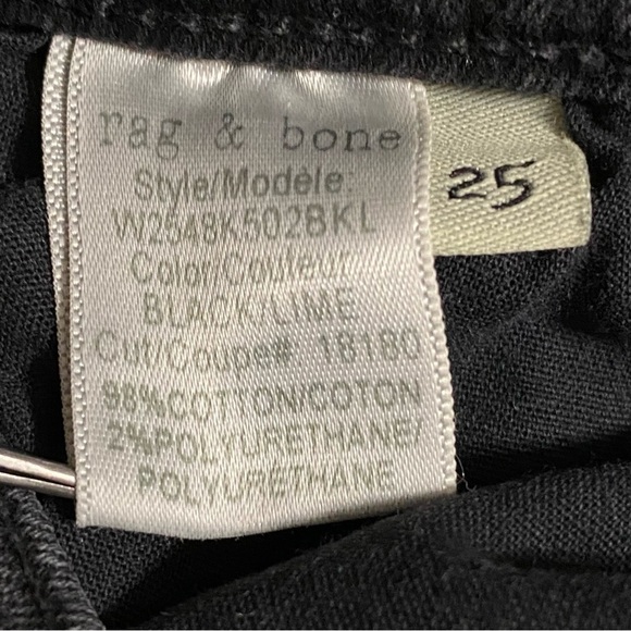 Rag & Bone Maxie High Rise Skinny Black Jeans Size 25 - Picture 8 of 10